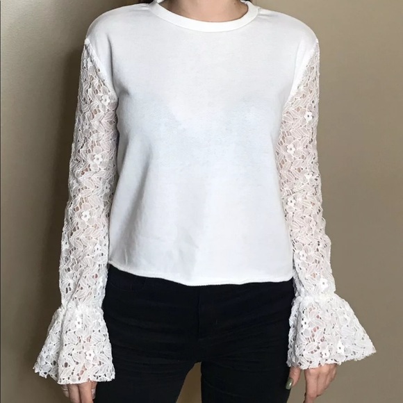 Sweatshirt🌺 Lace Sleeves🌿 - Picture 2 of 5